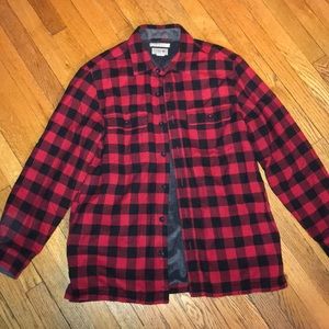 Men’s LL Bean fleece lined flannel shirt - Size M